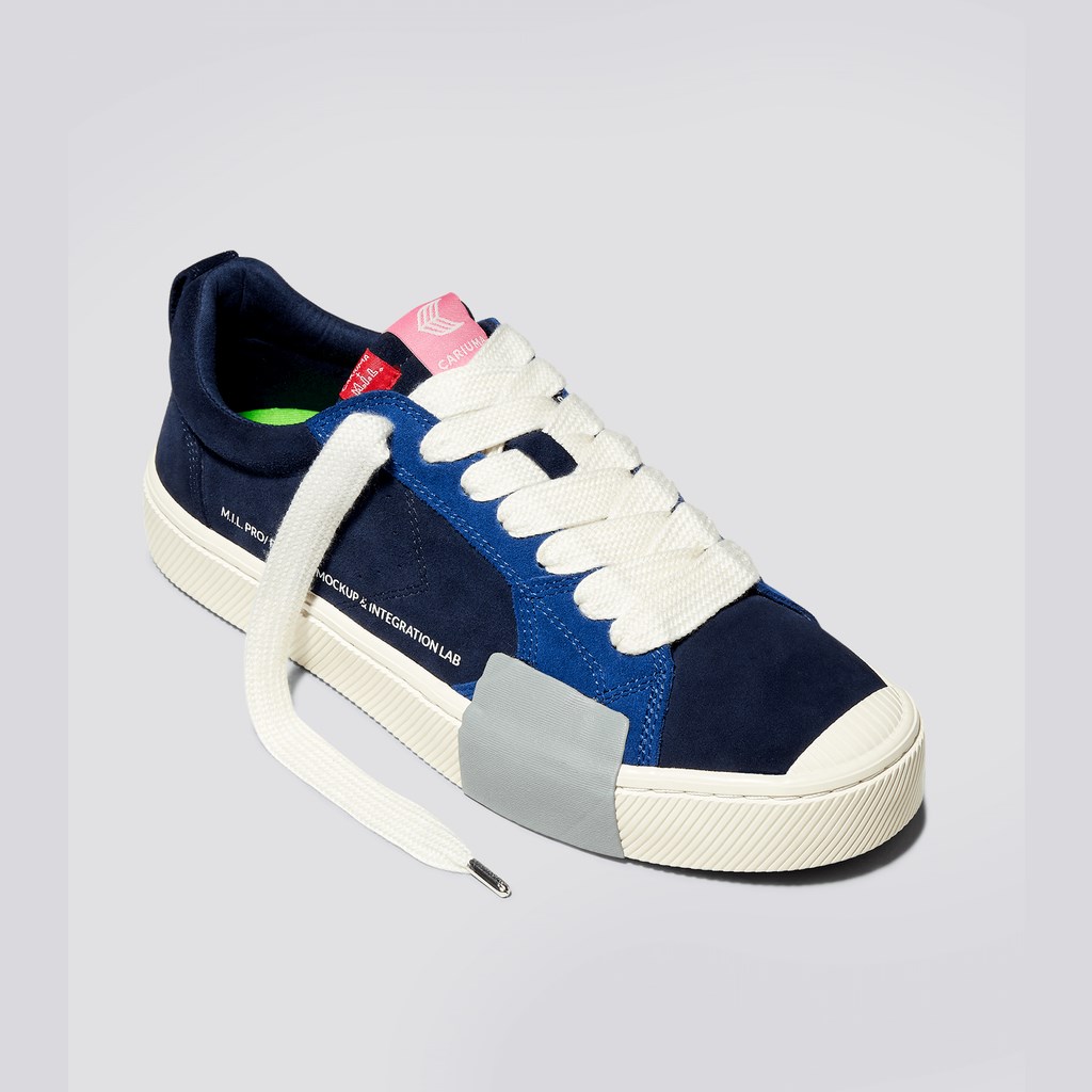 OCA LOW Cariuma Low Top Daim Bleu Marine Homme | VZA-0627874